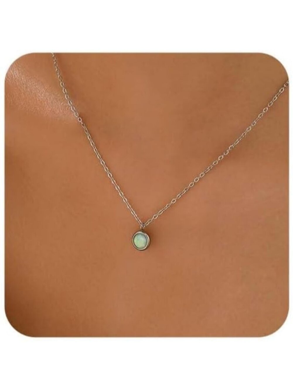 Women's White Opal Starfish Cz Moon Horseshoe Opal Choker Necklace